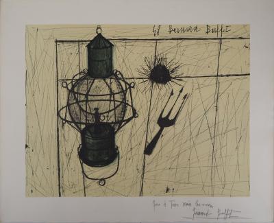 Bernard BUFFET : La lampe tempête - Lithographie signée au crayon 2