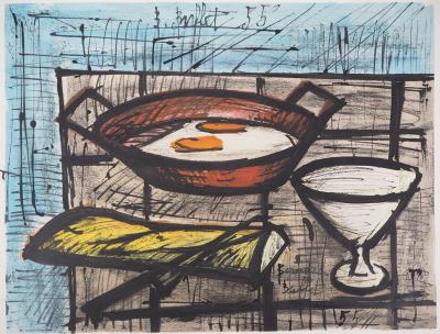 Bernard BUFFET : Nature morte aux oeufs - Lithographie, Signée au crayon - Epreuve unique 2