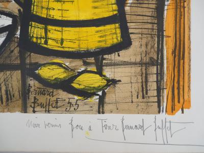 Bernard BUFFET : La cafetière jaune - Lithographie, Signée au crayon - Epreuve unique 2