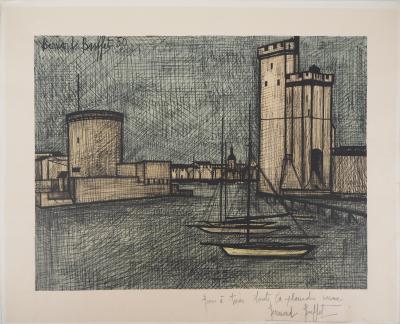 Bernard BUFFET : Le Port de la Rochelle - Lithographie, Signée au crayon - Epreuve unique 2
