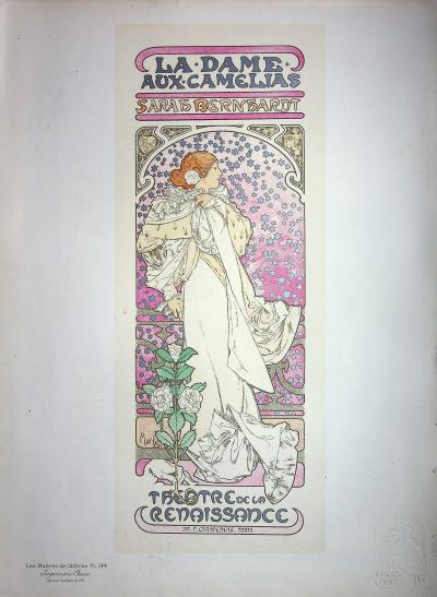 Alfons MUCHA : La Dame aux camélias (Sarah Bernhardt), 1897 - Lithographie signée 2