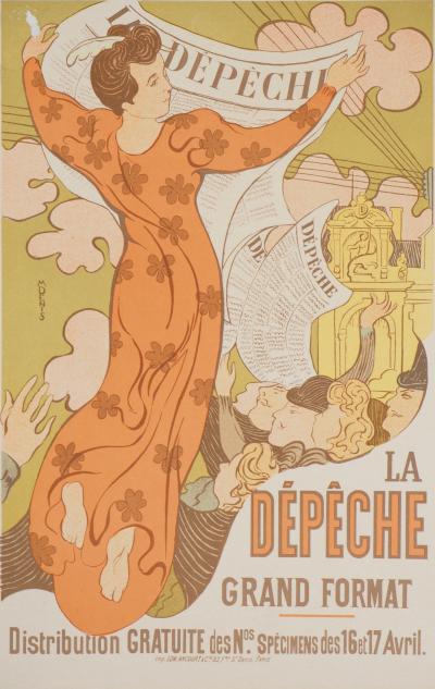 Maurice DENIS : Lectrice passionnée (La Dépêche), 1897 - Lithographie originale signée 2