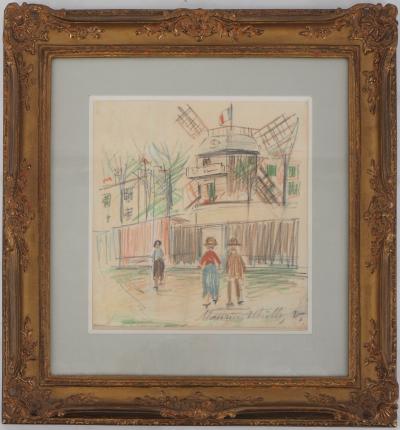 Maurice UTRILLO - Le Moulin de la Galette - Dessin original signé 2