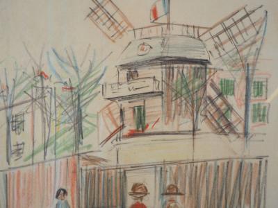 Maurice UTRILLO - Le Moulin de la Galette - Dessin original signé 2