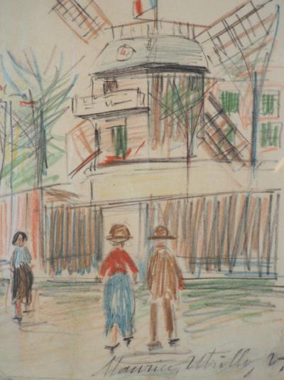 Maurice UTRILLO - Le Moulin de la Galette - Dessin original signé 2