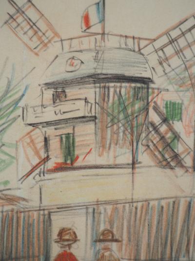 Maurice UTRILLO - Le Moulin de la Galette - Dessin original signé 2