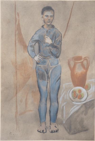 Pablo PICASSO (d’après) : Jeune-homme en bleu - Lithographie Signée 2