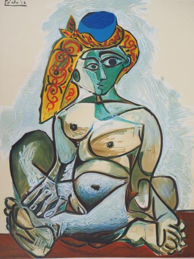 Pablo PICASSO (d’après) - Femme au bonnet turc, 1974 - Affiche lithographie signée 2