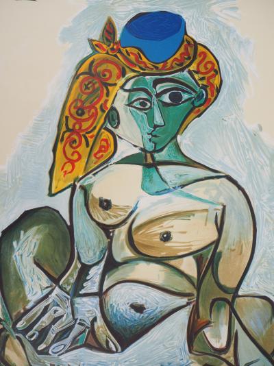 Pablo PICASSO (d’après) - Femme au bonnet turc, 1974 - Affiche lithographie signée 2