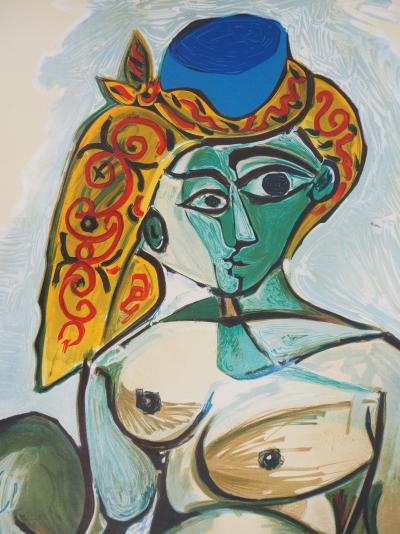 Pablo PICASSO (d’après) - Femme au bonnet turc, 1974 - Affiche lithographie signée 2