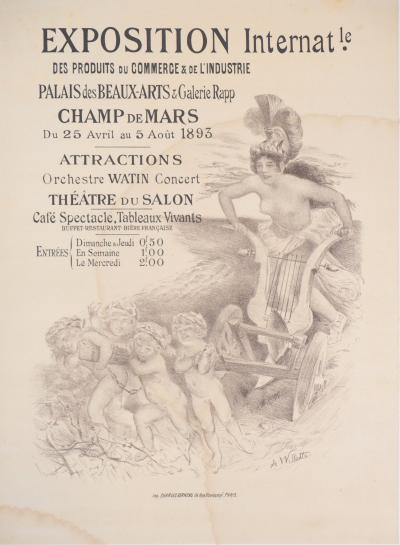 Adolphe WILLETTE : Exposition internationale, 1987 - Lithographie originale signée 2