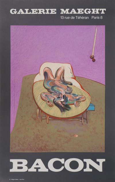 Francis BACON : Nu couché, 1966 - Affiche lithographique 2