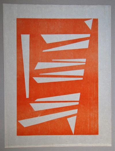 Robert Salomon GESSNER - Composition, 1966 - Gravure sur bois originale signée au crayon 2