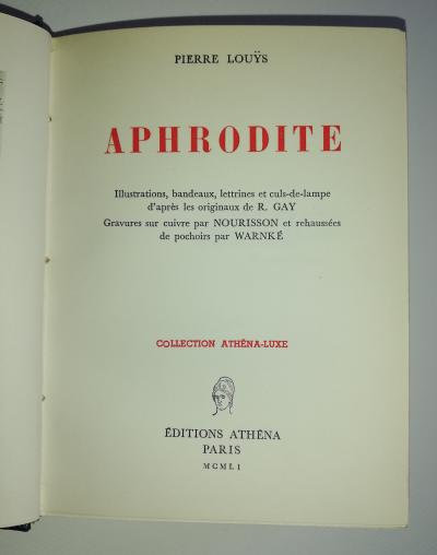 Pierre LOUYS - Aphrodite, 1951 - Gravures 2