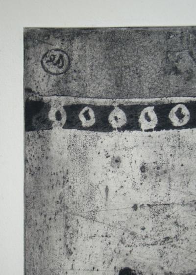 Eberhard SCHLOTTER - Woman with madolin, 1950 - Etching with aquatint signed and numbered 2