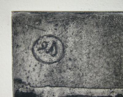 Eberhard SCHLOTTER - Woman with madolin, 1950 - Etching with aquatint signed and numbered 2