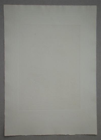 Eberhard SCHLOTTER - Woman with madolin, 1950 - Etching with aquatint signed and numbered 2