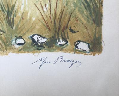 Yves BRAYER - Horses in the countryside, 1972 - Handsigned lithograph 2