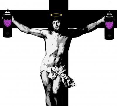 Death NYC - Christ Drunk Purple - Sérigraphie originale signée et numérotée 2