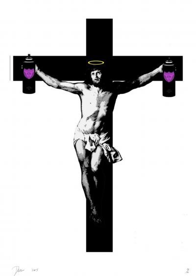 Death NYC - Christ Drunk Purple - Sérigraphie originale signée et numérotée 2