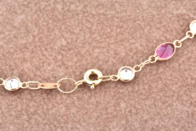 Collier multicolor en or jaune 18 carats  agrémenté de pierres multicolores 2