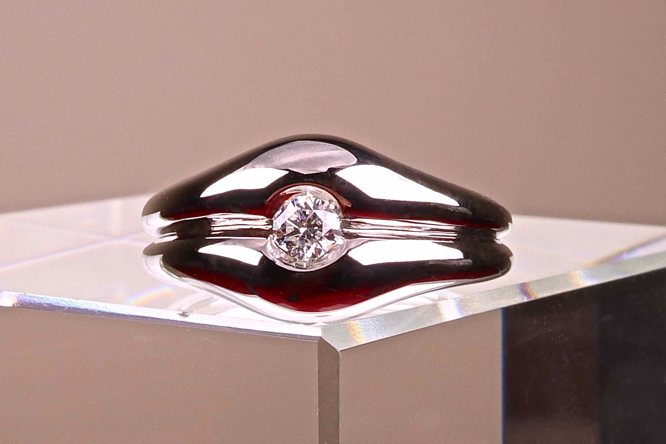 Bague Diamant Solitaire 0,14 Ct - Or Blanc 18 Carats - Taille 54 - FairBelle