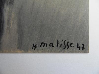 Henri MATISSE (d’après) : Portrait bleu, vert et jaune, 1954 - Lithographie Signée 2
