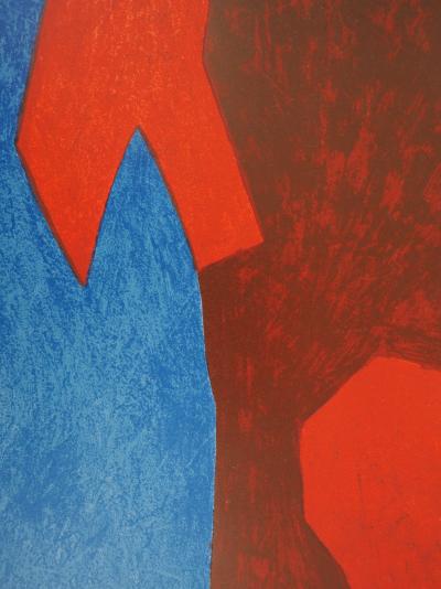 Serge POLIAKOFF - Composition bleue et rouge, 1968 - Lithographie originale 2