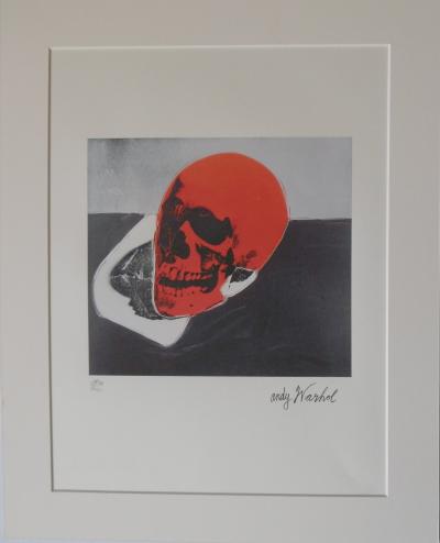 Andy WARHOL (d’après) - Red Skull,  tete de mort - Lithographie 2
