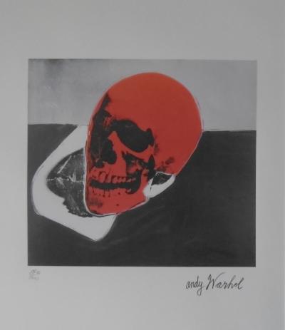 Andy WARHOL (d’après) - Red Skull,  tete de mort - Lithographie 2