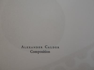 Alexander CALDER : Composition au ballon rouget et bleu, Lithographie originale signée 2