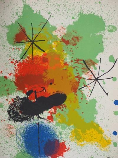 Joan MIRO : Composition aux étoiles, Lithographie, signée 2