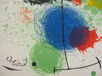 Joan MIRO : Composition aux étoiles, Lithographie, signée 2