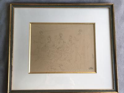 André DERAIN - Le Repas - Dessin original avec cachet 2