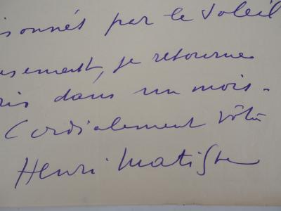 Henri MATISSE : Lettre autographe signée - 1934 2