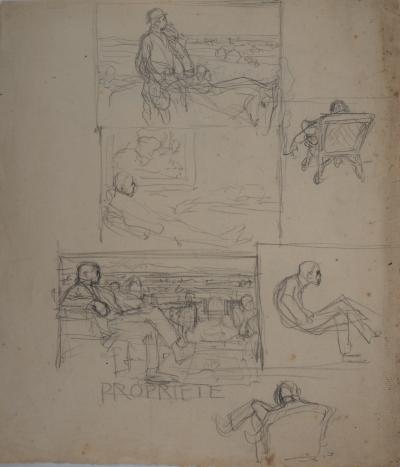 Frantisek KUPKA : L’homme et la Terre - Dessin original, c. 1904 2