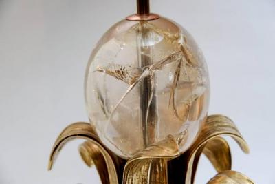 Maison Charles - Lampe en Cristal de roche et bronze, 1958 2