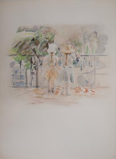 Berthe MORISOT (nachher): Zwei kleine Mädchen im Tuileriengarten, 1946 - Lithographie 2