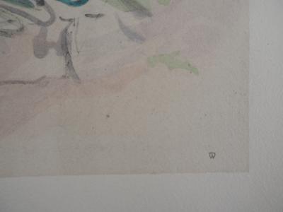 Berthe MORISOT (d’après) : Sur un banc - Lithographie, Signée 1946 2