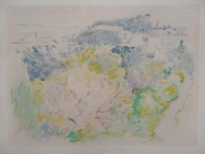 Berthe MORISOT : Nice, le Château de Cimiez - Lithographie, Signée 1946 2
