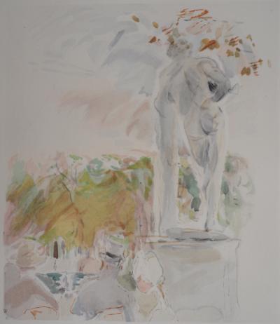 Berthe MORISOT (d’après) : Au Jardin des Tuileries - Lithographie, Signée 1946 2