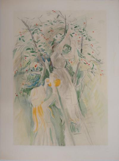 Berthe MORISOT (d’après) : Jeunes filles cueillant des cerises - Lithographie, Signée 1946 2