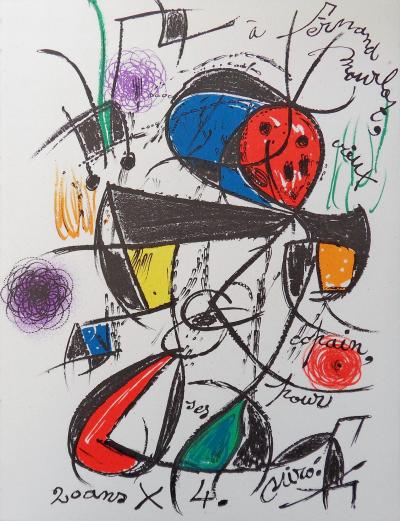 Joan MIRO : Pour Fernand Mourlot, 1978, Lithographie originale signée 2