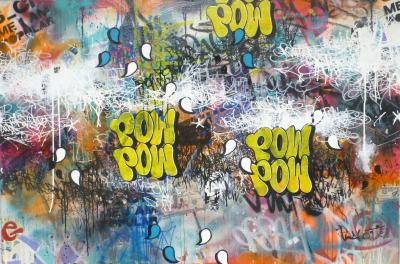 JP Malot - Pow ! Crime Time, 2014 - Technique mixte sur toile 2