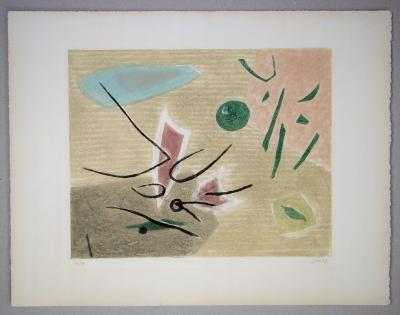 Henri GOETZ - Composition, 1975 - Handsigned etching with carborundum 2