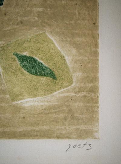 Henri GOETZ - Composition, 1975 - Handsigned etching with carborundum 2