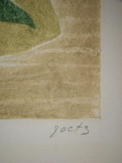 Henri GOETZ - Composition, 1975 - Handsigned etching with carborundum 2