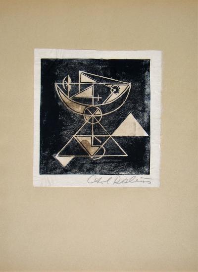 Carl RABUS - Composition pour Art Abstarit, 1953 - Gravure sur bois signée au crayon 2