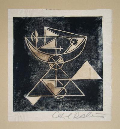 Carl RABUS - Composition pour Art Abstarit, 1953 - Gravure sur bois signée au crayon 2