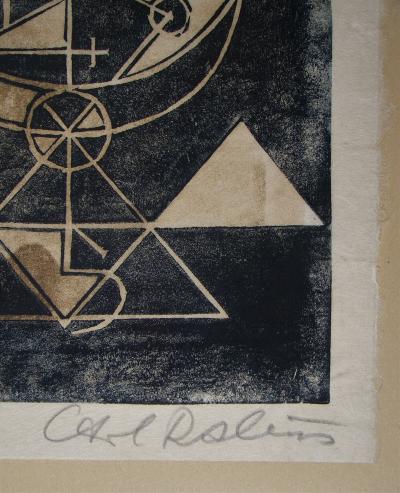 Carl RABUS - Composition pour Art Abstarit, 1953 - Gravure sur bois signée au crayon 2